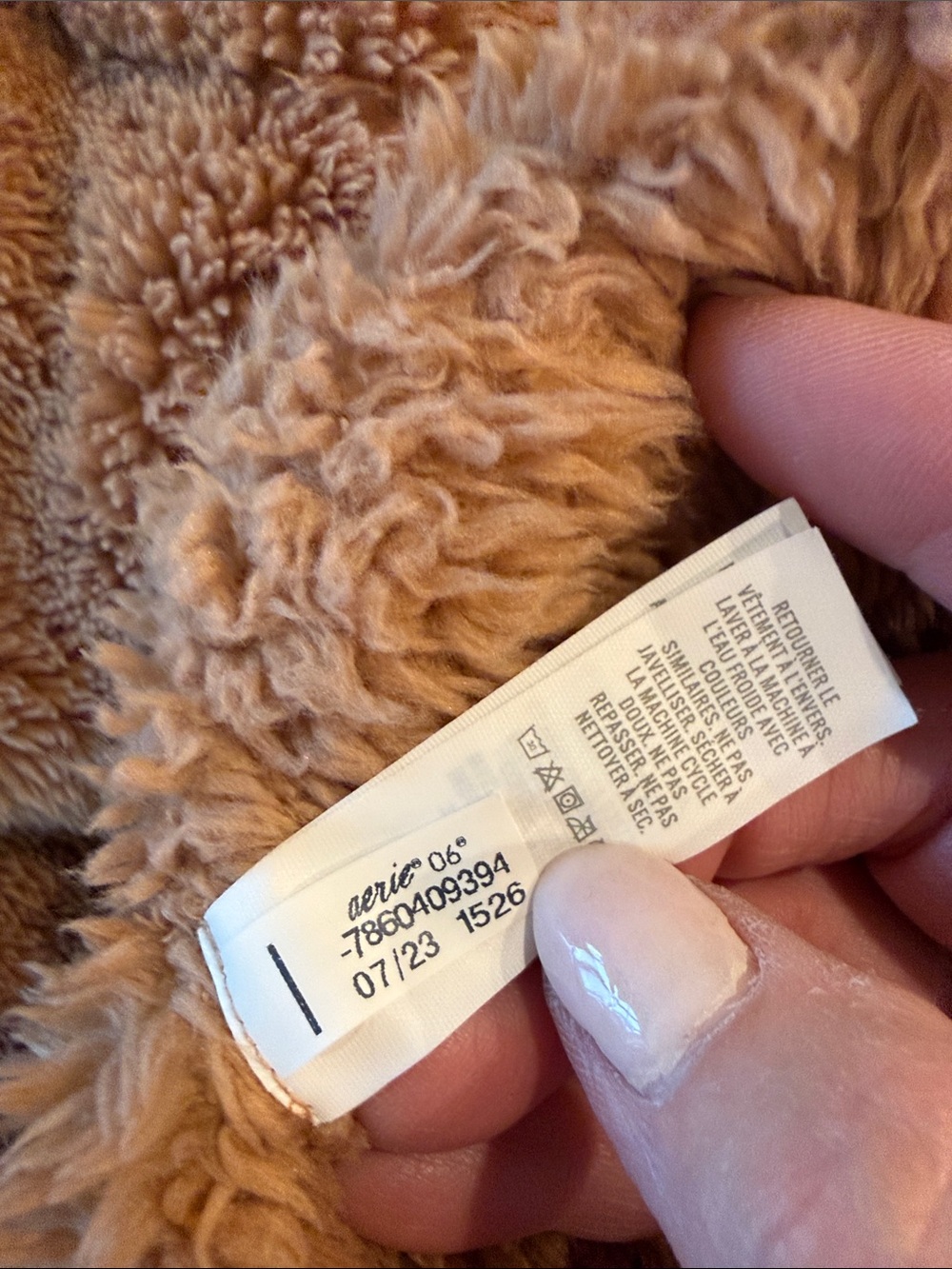 OFFLINE By Aerie Fluffy Sherpa Quarter Zip Sweatshirt Camel Size Small - Picture 9 of 12